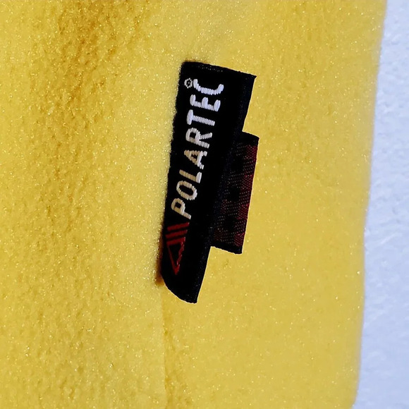 Woolrich Womens XL Polartec Fleece Vest Yellow Black Trim Polyester - Picture 4 of 6